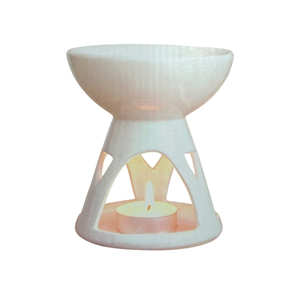 Jones Home and Gift White Ceramic Oil Burner Wax Melt Warmer OB_27438 New